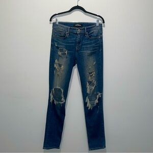 Size: 6 l Express Mid-rise Distressed Skinny Jeans